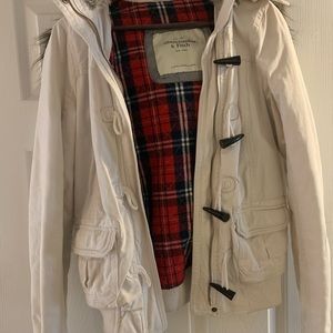Abercrombie bomber jacket w/ faux fur hood
